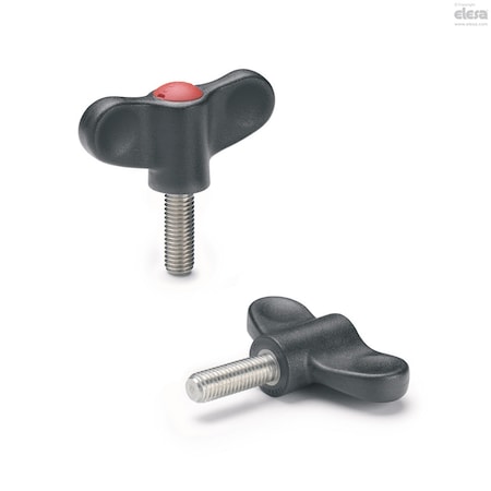 Elesa Thumb Screw, M10-30 Thread Size, Wing, Stainless Steel, 32 mm Head Ht, 30 mm Lg EWN-SST-p